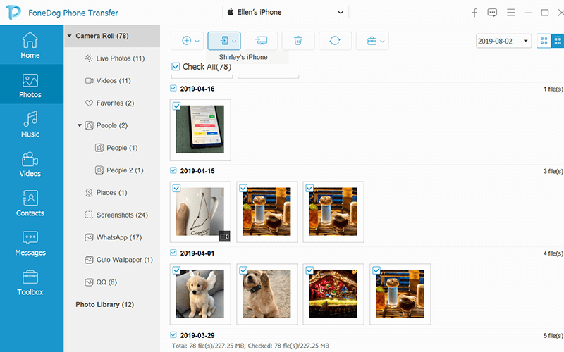 transferir fotos do iPhone para o iPad usando o FoneDog Phone Transfer