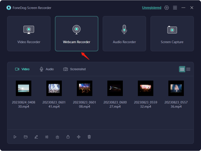 Software de gravação de webcam – Gravador de tela FoneDog: Escolha o modo