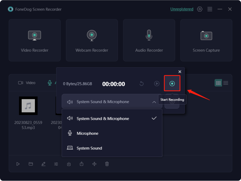 Audio Recorder Online – FoneDog Screen Recorder: Starta