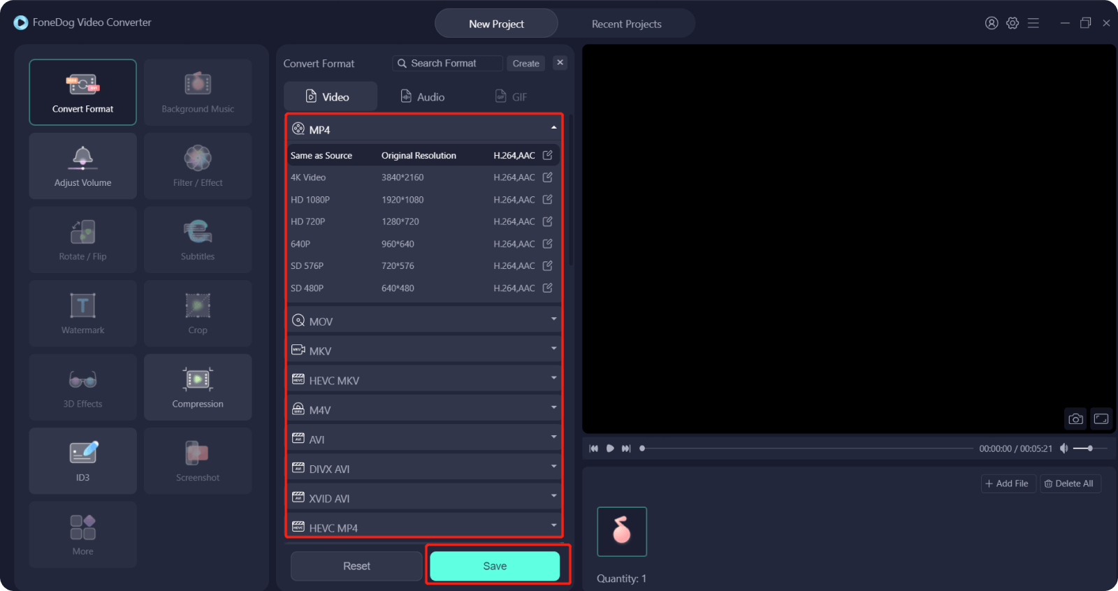 Select Convert Format After WAX Video Editing