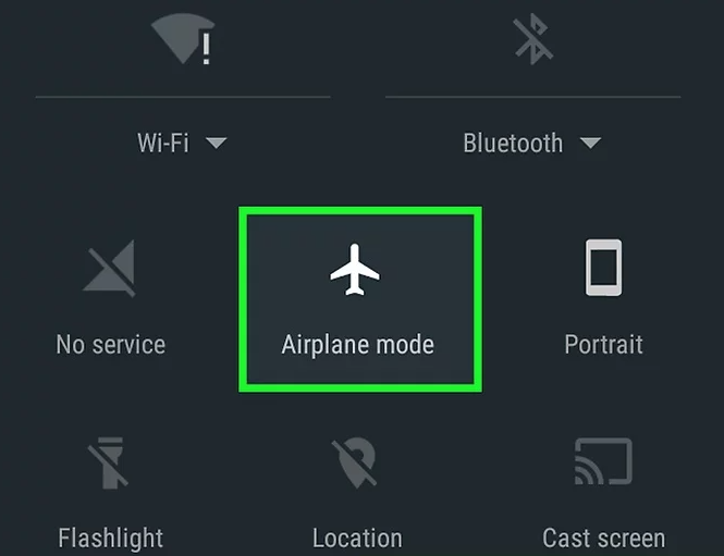 Mude para o modo avião para corrigir o erro de transferência para o iOS travado