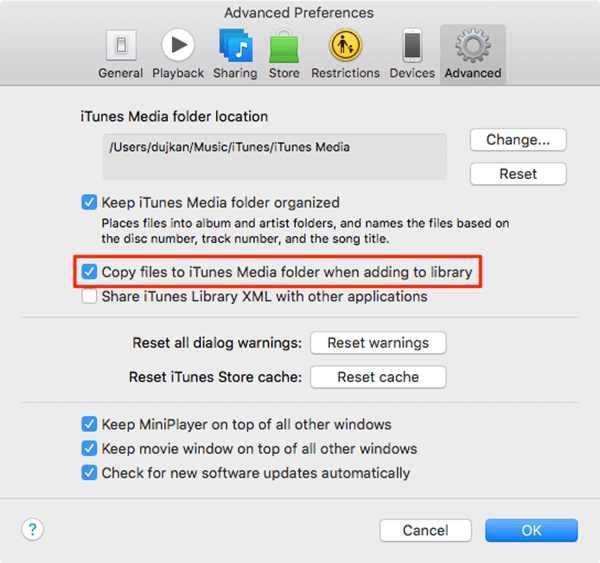 Backup da biblioteca do iTunes para unidade externa