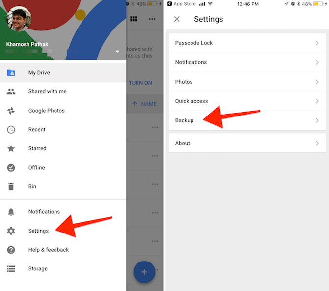 how to save google drive video to iphone