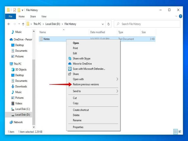 Restore Previous Versions to Recover Recycle Bin Deleted Files