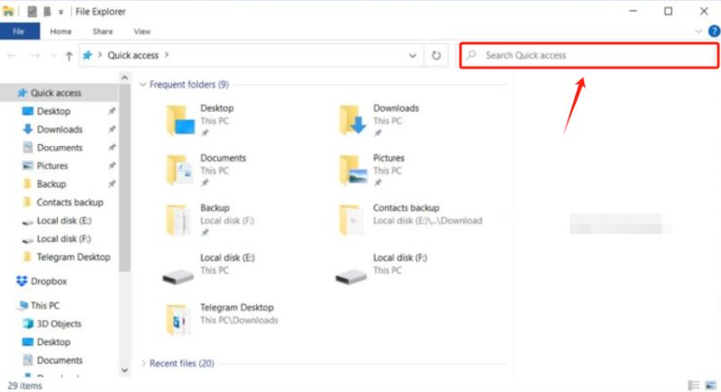 Search Lost EXE Files Using File Explorer