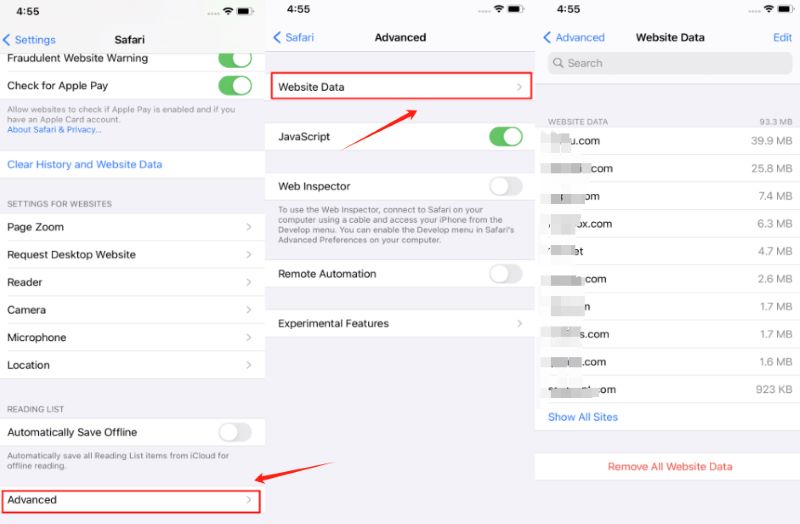 Check Settings on iPhone/iPad for Browsing History