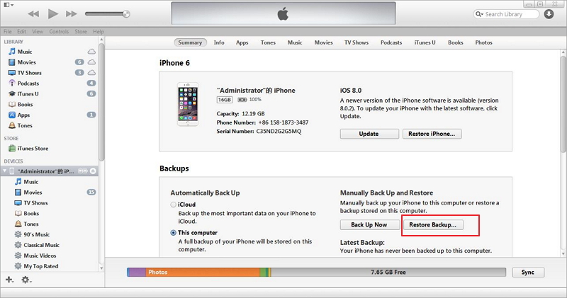 Fixa iPhone White Screen via iTunes