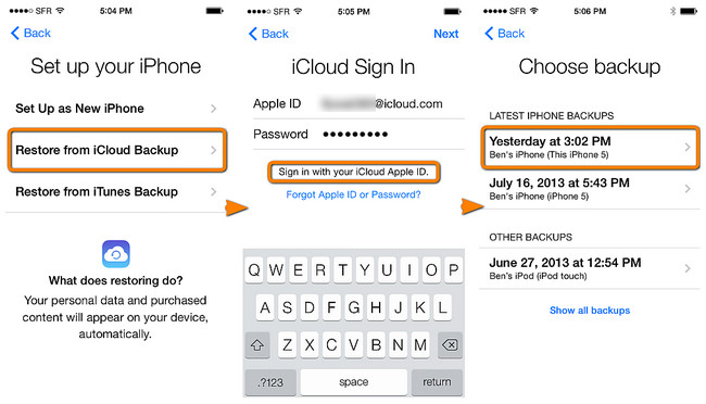 Restore From iCloud Backup