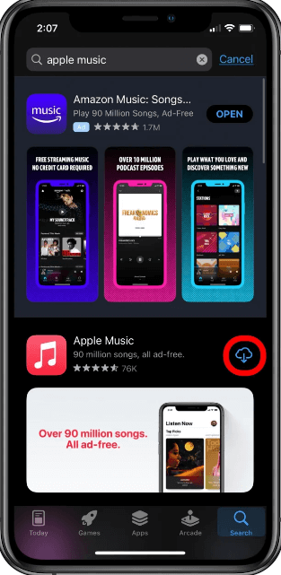 Re-Install Your Music App through The Use of The App Store