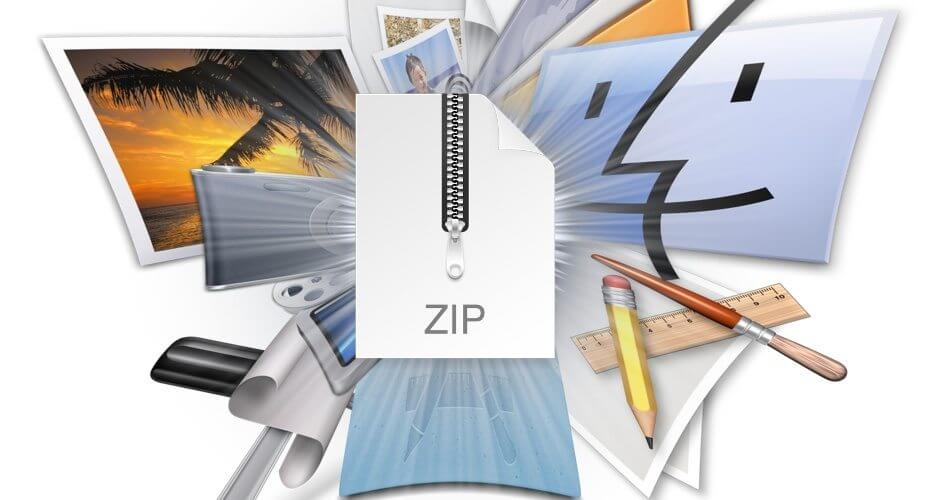 zip file on pc for mac