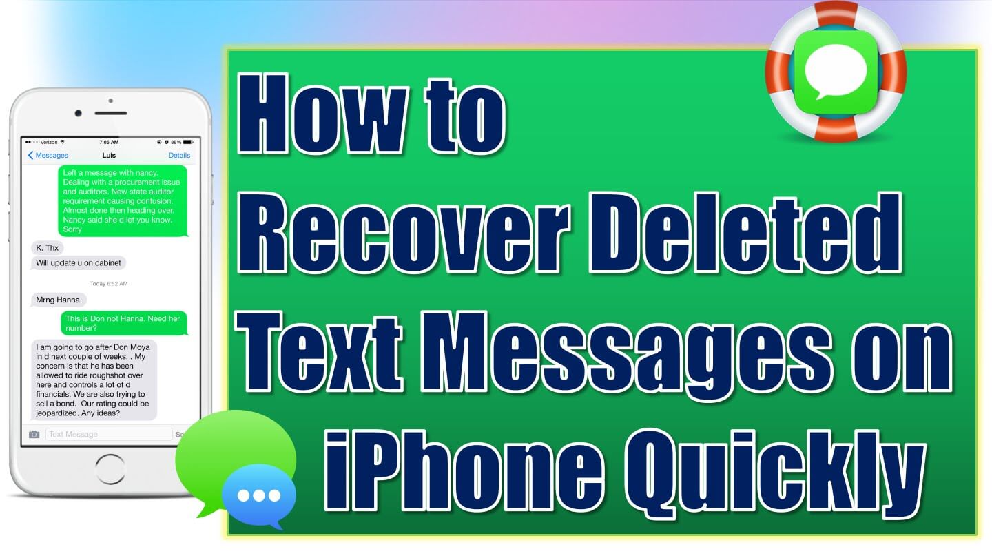 Solved How To Retrieve IPhone Deleted Text Messages