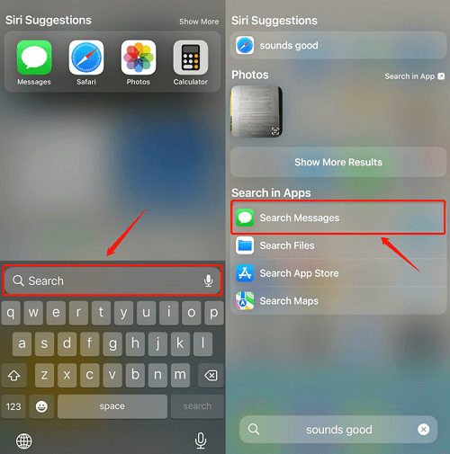 Encontre mensagens de texto antigas no iPhone usando a pesquisa Spotlight