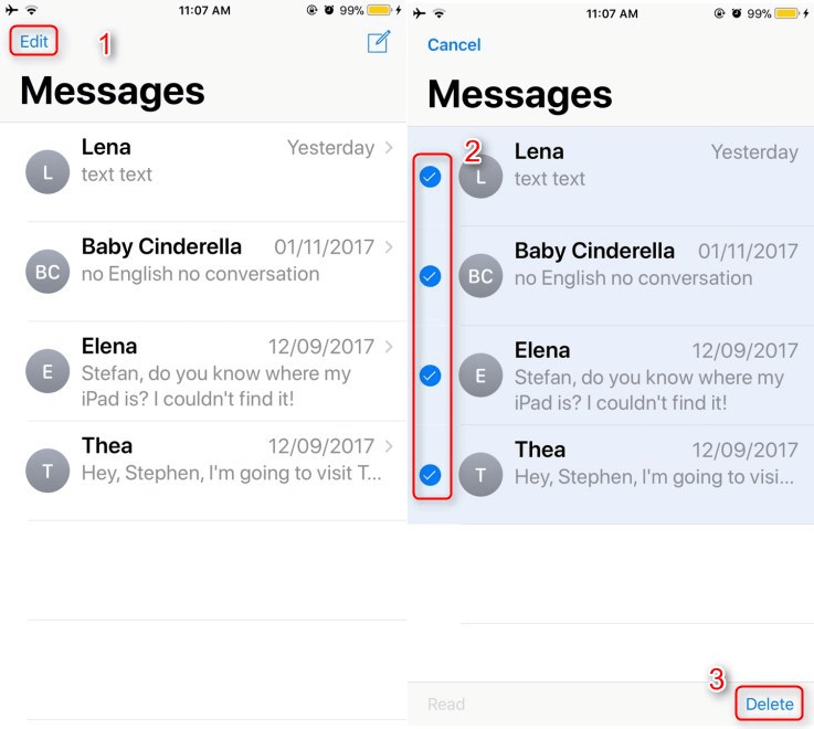 Delete iPhone Messages – Remove More Than One Conversation