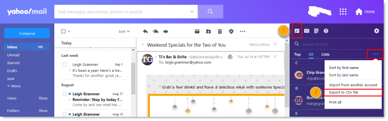 Exporting Contacts as A CSV from Yahoo! Mail