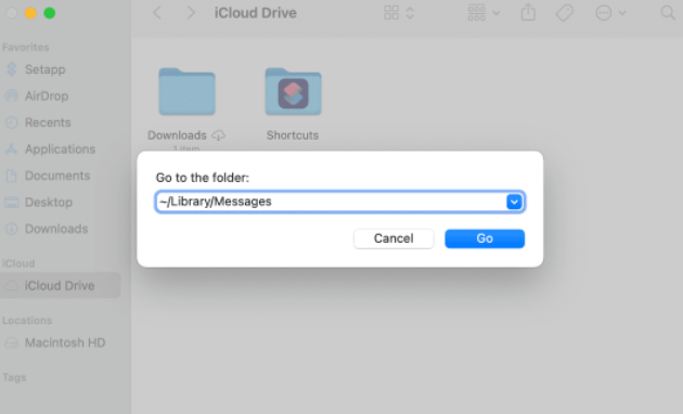 Deleting iMessage History through Finder