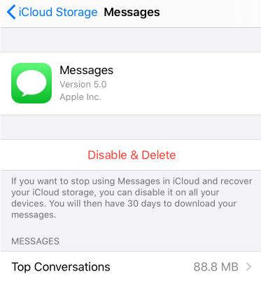 Deleting iMessage History Via iCloud