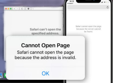 safari cannot open page because the address is invalid