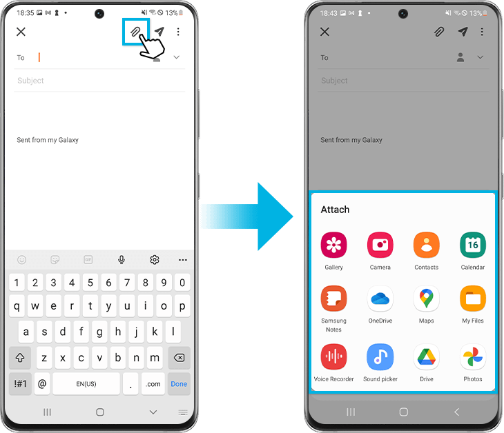 Transfer Data Through Email from Samsung to Samsung