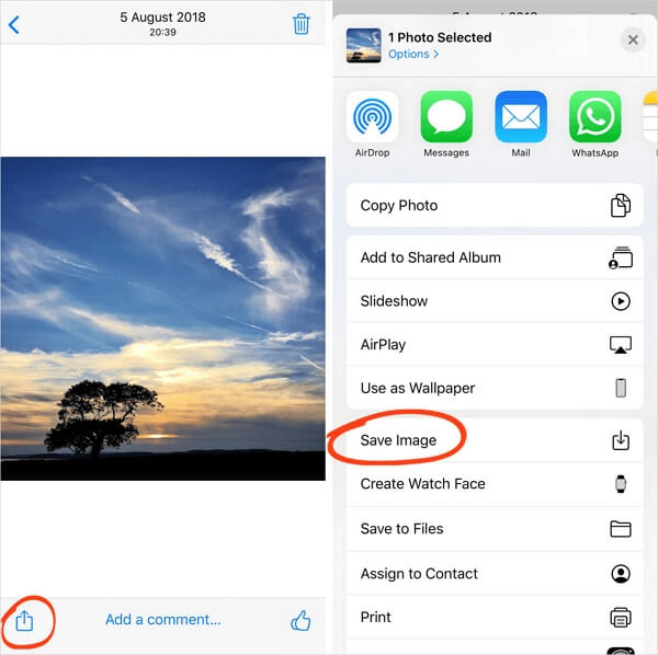 Ladda ner foton från iCloud med iCloud-appen