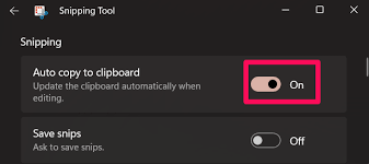 Turn Off Snipping Tool's Auto Copy to Clipboard Feature