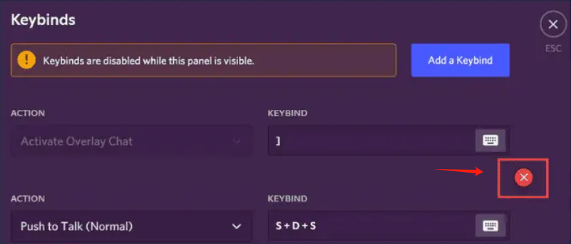 Delete Custom Keybinds to Fix Discord Crashing