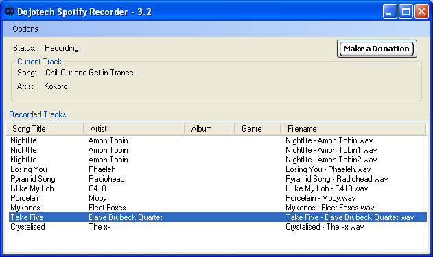 Dojotech Spotify Recorder