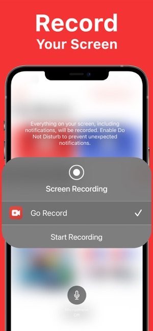Skärminspelning med ljud på iPhone via Go Record-appen