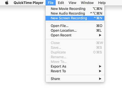 QuickTime Player – Melhor Alternativa de Bandicam para Mac