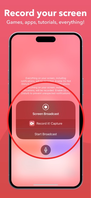 Skärminspelning med ljud på iPhone via Record It-appen