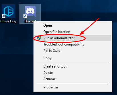 Run Discord as an Administrator to Fix Microphone Issue