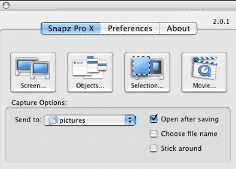 Snapz Pro X para capturar vídeo no Mac