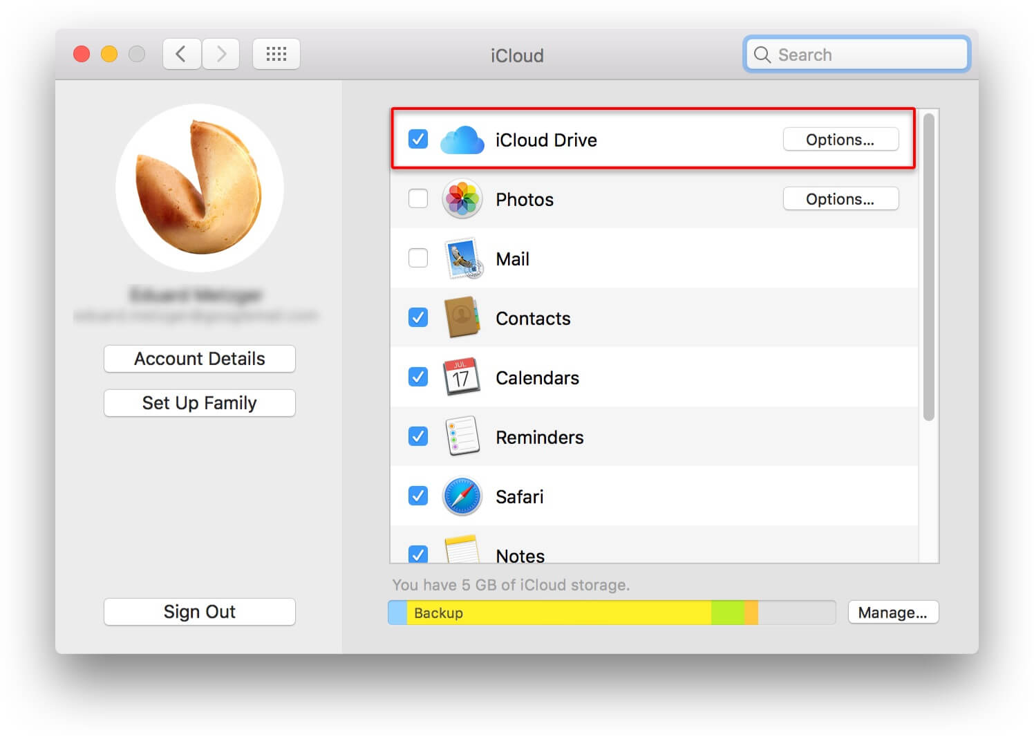 mac os icloud backup folders not showing up